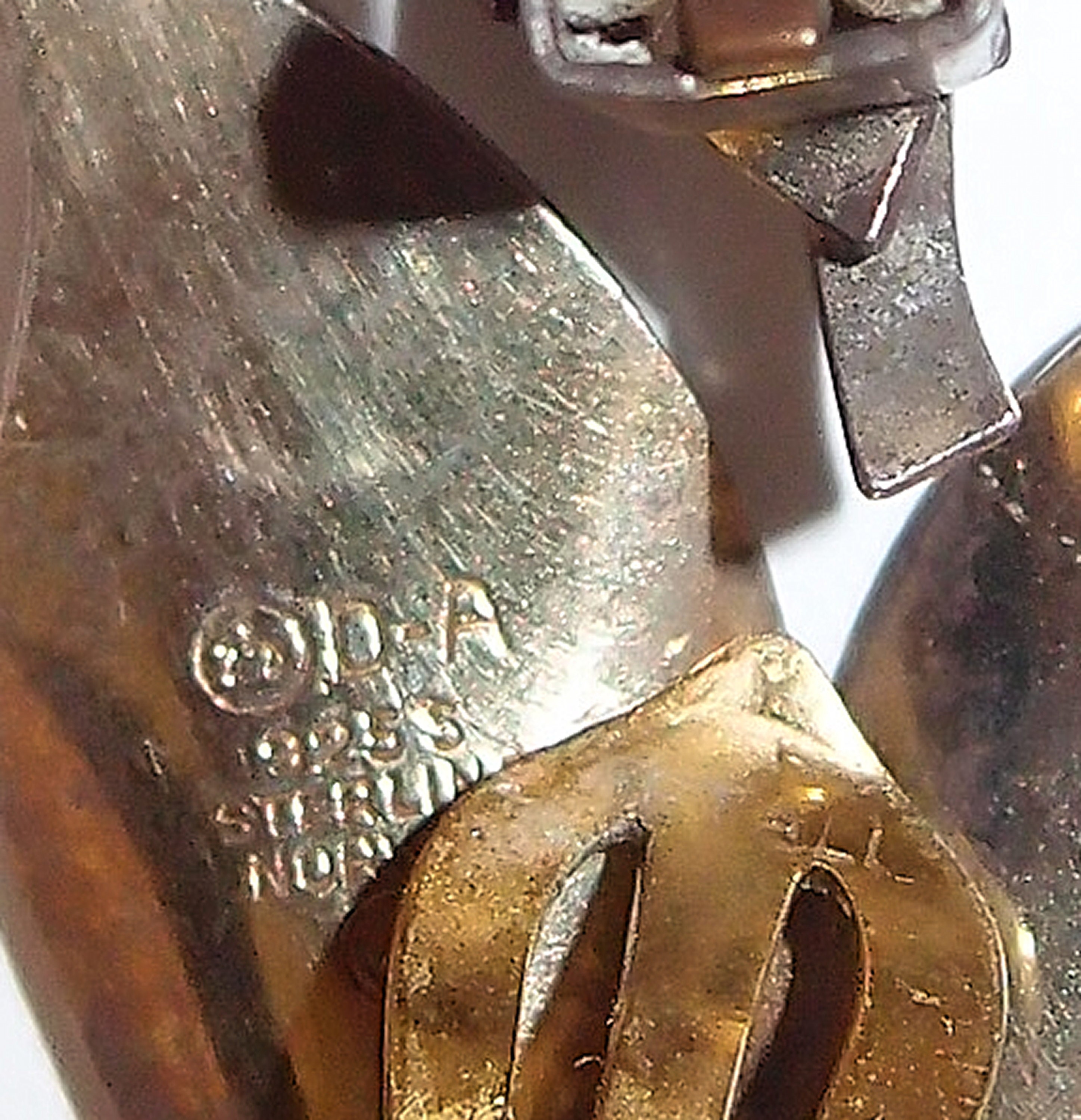 ノルウェー SS ホワイトエナメル リーフ ヴィンテージ イヤリング