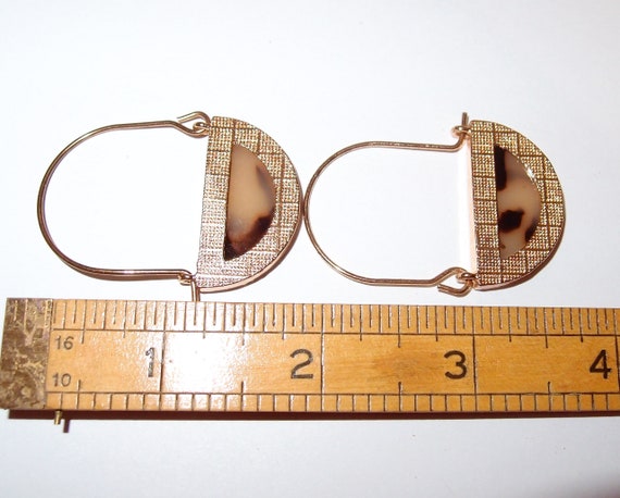 Agate Drop Hoop Hook Earrings - image 3