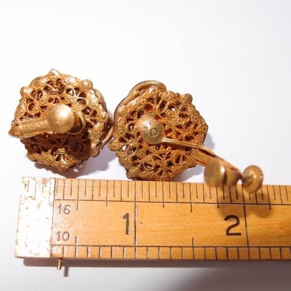 MIRIAM HASKELL Chain and Agate Clip-on Earrings - image 3