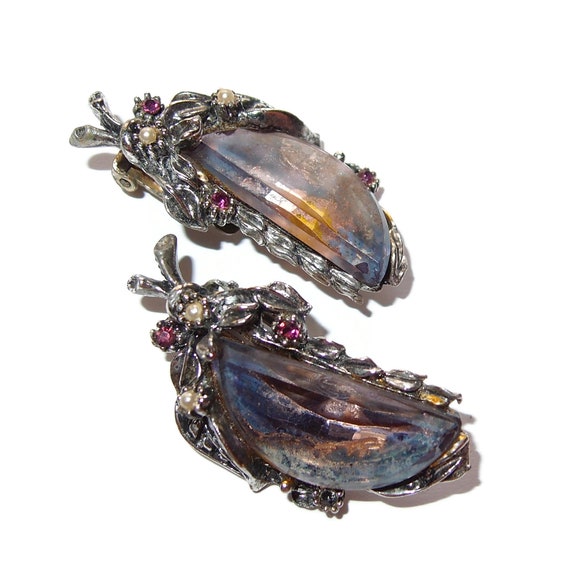BLOWOUT SALE POMI Italy Huge Art Glass Earrings - image 1