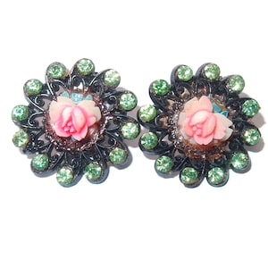 Rhinestone Floral Vintage Earrings