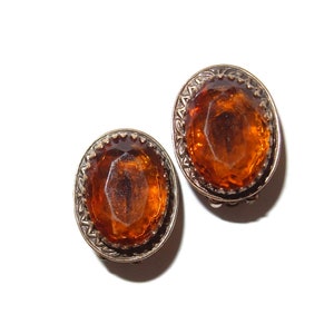 Root Beer Golden Rhinestone Button Earrings