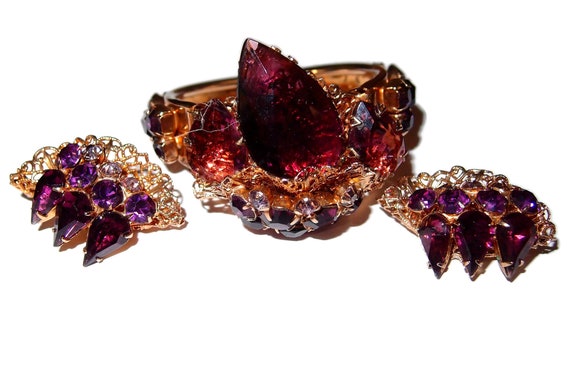 BLOWOUT SALE Outrageous Purple Crystal and Rhines… - image 3