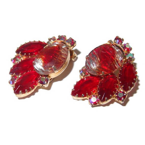 Exceptional Red Watermelon Art Glass Vintage Clip-