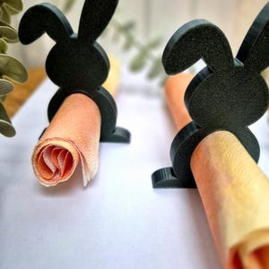 Lot de 2 Ronds de Serviette Lapin de Pâques | Décoration de Table | Déco Printemps Imprimée 3D | Accessoire Brunch | Cadeau Hôtesse