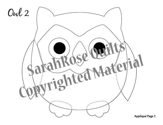 Owl Appliques – PDF for Download - Etsy