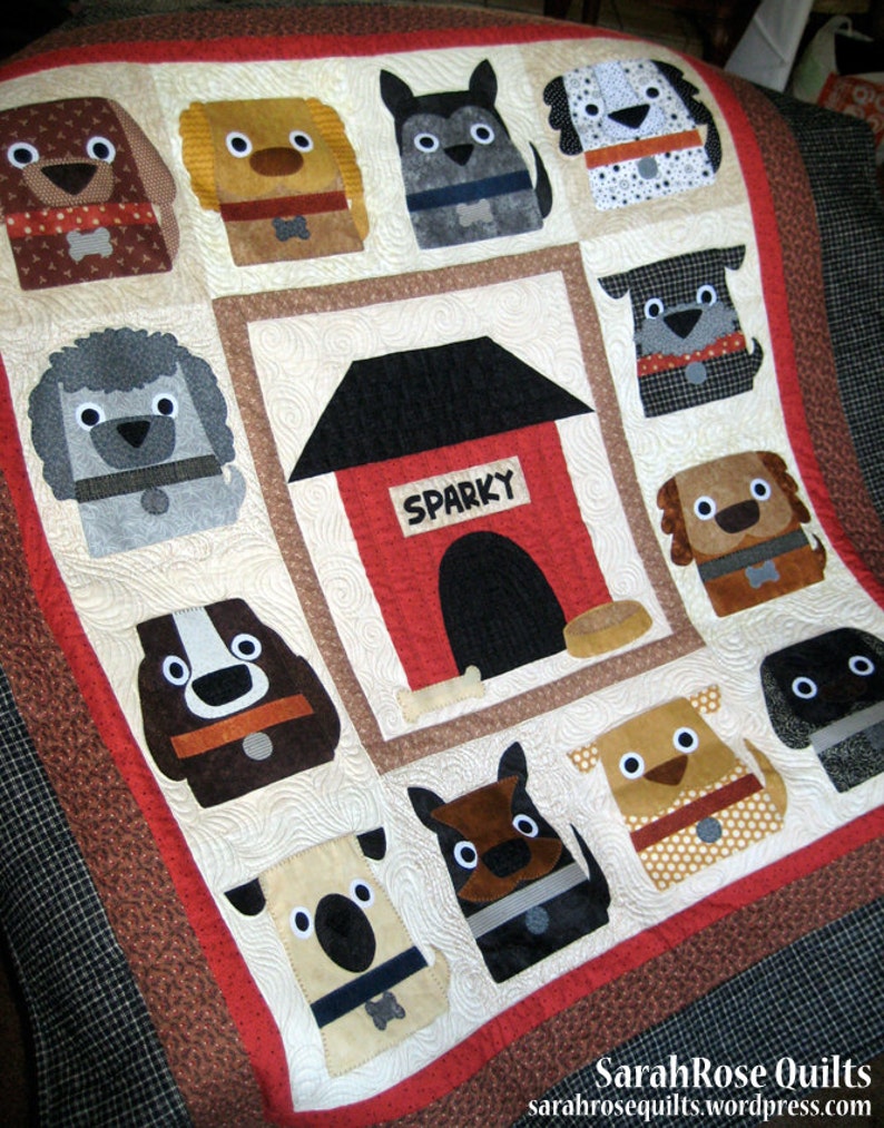 Dog Days Dog Quilt Pattern Machine Applique Quilt Pattern image 2