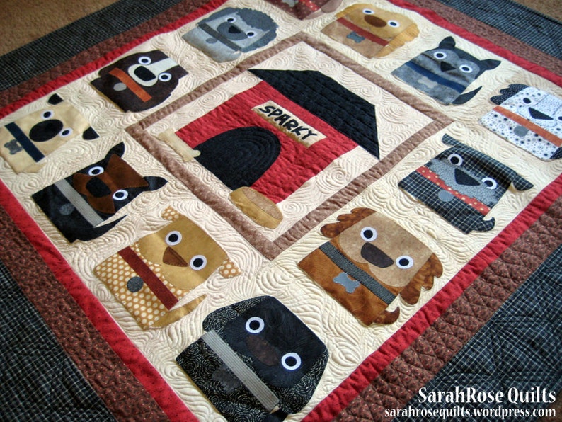 Dog Days Dog Quilt Pattern Machine Applique Quilt Pattern image 3