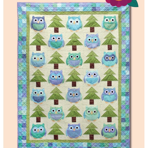 Whooo's There – Owl Quilt Pattern – Machine Applique Quilt Pattern