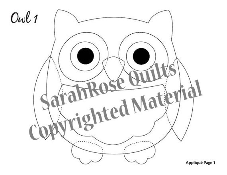 Owl Appliques PDF for Download image 1