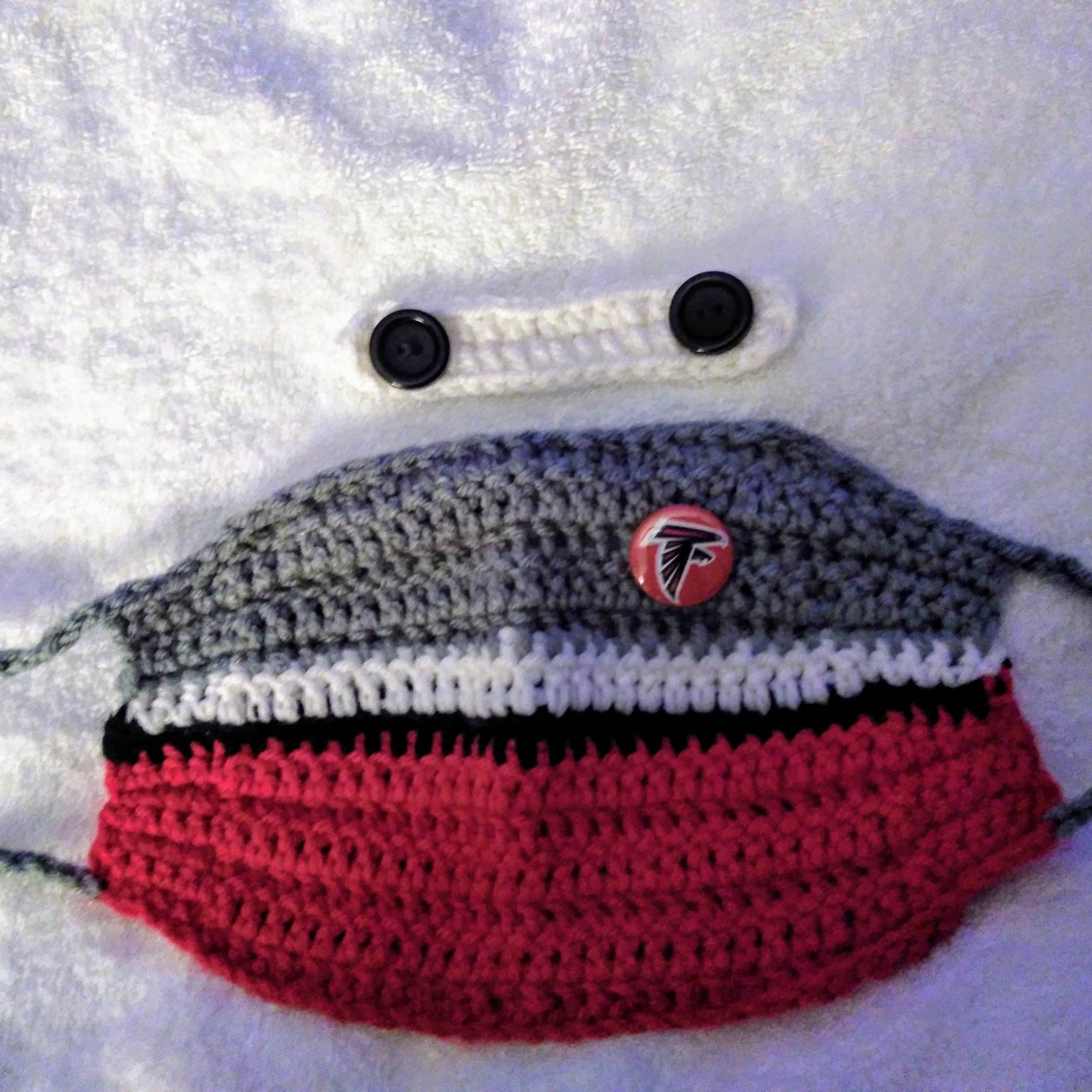 Crochet Atlanta Falcons Furry Hat Atlanta falcons themed crochet set main image 2