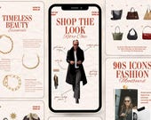 90s Canva Instagram Stories Templates, Vintage Fashion Blogger (Digital Download)