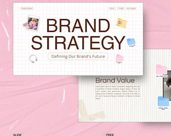 Rosa iOS Style Präsentation Markenstratege Vorlage | Minimalistisches Business Deck | (Leinwand & PDF)
