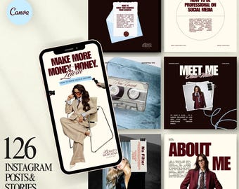 Plantillas de Canva para podcasts de Instagram, publicaciones de Coach en redes sociales, historias animadas (descarga digital)