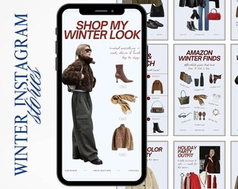 Winter Outfit Guide Canva Vorlagen, LTK Instagram, Fashion Influencer Bundle (Digitaler Download)