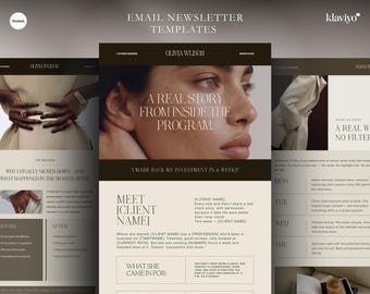 30 modèles de newsletters par e-mail Canva | Entraîneurs Blogueurs Créateurs de cours | Kit d'email marketing de luxe à téléchargement immédiat
