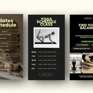 Complete Social Media Branding Kit for Pilates Instructors featuring 90 ready-to-use Canva designs.