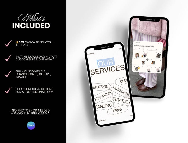 Editable Instagram content creator templates for digital marketing, featuring eye-catching visuals.