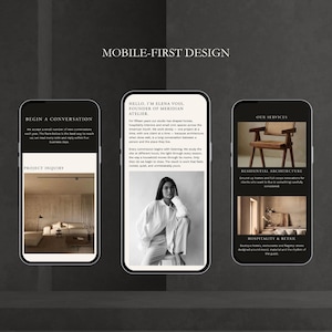 Minimal Squarespace 7.1 portfolio template for architects showing featured project and project gallery