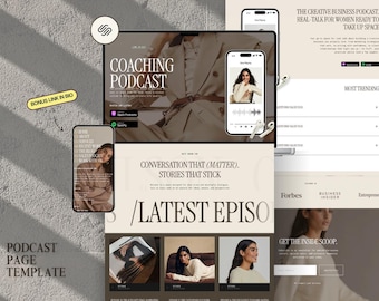 Podcast Squarespace 7.1 Template | Sales Page for Podcasters |Landing Page Design | One Page Website for Influencers