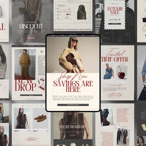 Modern Editorial Newsletter Template Canva | Boutique Email Marketing Klaviyo | Aesthetic Fashion Mailchimp Flodesk | eCommerce Sales