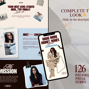 Moody and sophisticated retro website design in Canva using dark academia colors, warm browns, and muted blues for a high-end brand feel.