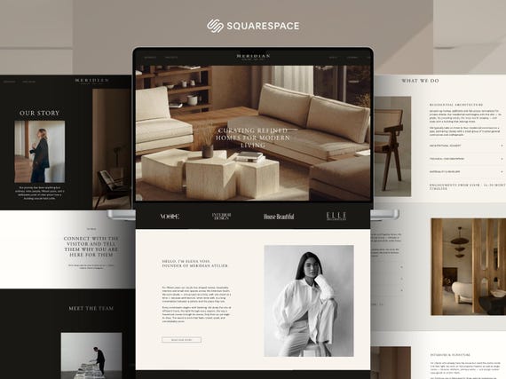 Minimal Squarespace 7.1 Template for Interior Designers, Architects & Studios | Editorial Minimal Aesthetic | Portfolio Theme