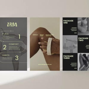 Screenshot showing how to easily edit colors and fonts in Canva for Yoga Studio branding and marketing.