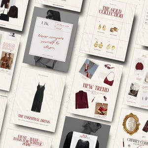 Complete Blogger Template kit for branding. Includes IG posts, shopping lists, and gift guides for digital content creators.