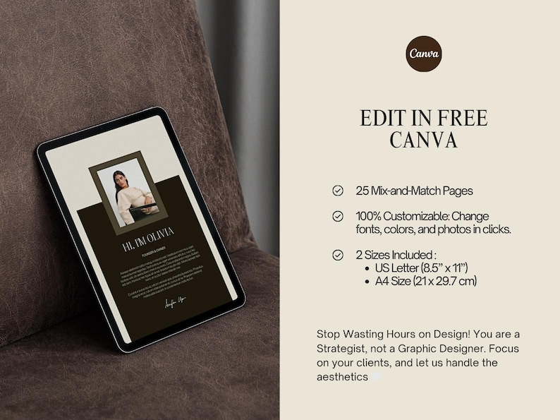 Editorial case study and testimonial pages for marketing strategists and creative entrepreneurs.
