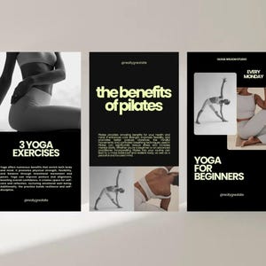 Educational Carousel Slide Templates for Health Coaches to share tips and workout routines in Canva.
