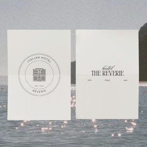 Hotel branding bundle with logos, business cards, and bonus menu template.