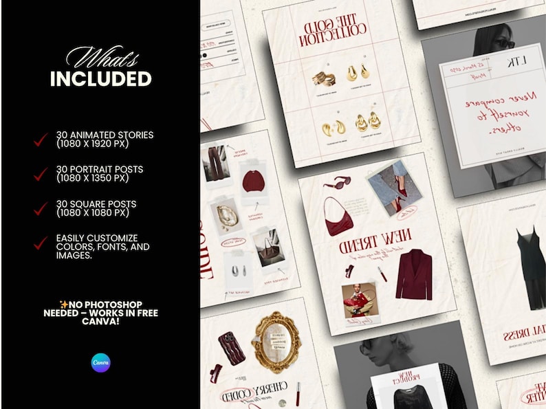 Aesthetic Shopping Guide template for Canva to showcase daily outfits and affiliate products. Essential tool for LTK creators.