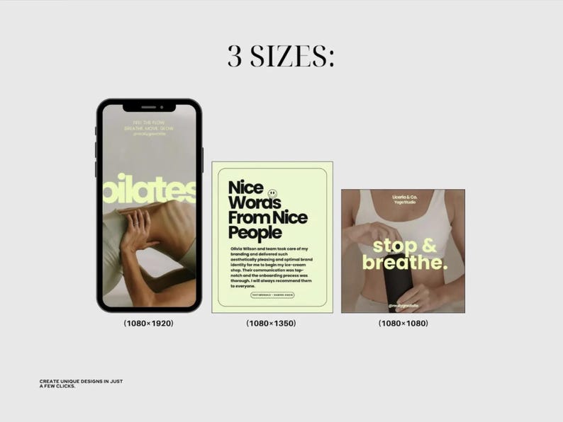 1080x1350 Portrait Instagram Templates for Fitness Trainers designed to maximize visibility in the feed.