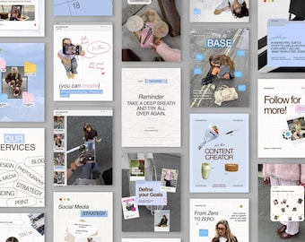 Plantilla de Instagram para iOS Core / Contenido sin rostro para profesionales del marketing digital / Página de Instagram inspirada en Pinterest / Kit para agencias de redes sociales
