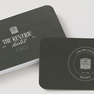 Luxury hotel identity kit with cohesive branding elements and style guide.
