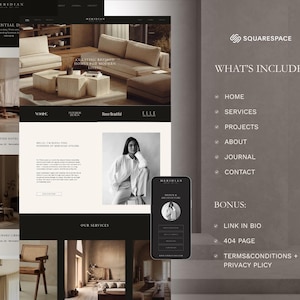 Minimal Squarespace contact page template for interior design and architecture studios with project inquiry form