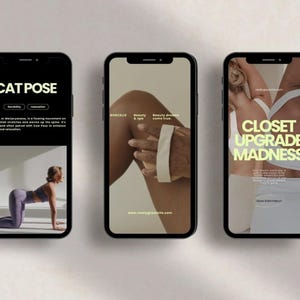 Vertical Instagram Story Templates for Wellness Coaches and Beauty Salons to share daily updates and schedules.