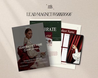 Blei Magnet Template Canva | Freebie Arbeitsbuch PDF | E-Mail-Listen-Generator | Coach Opt-in Anleitung | Élan Vino | Burgund & Salbei