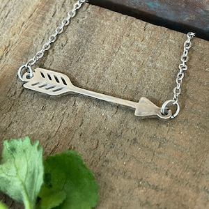 Delicate silver chain necklace stainless steel tarnish-free 16-18 inches Arrow Hypoallergenic