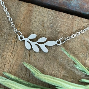 Leaf Vine delicate silver chain necklace or anklet stainless steel tarnish-free Hypoallergenic