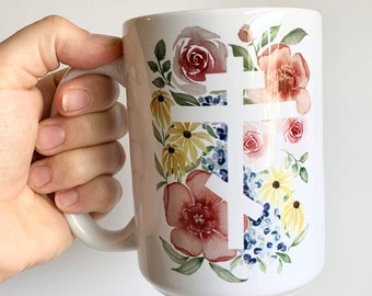 Floral Cross Mug