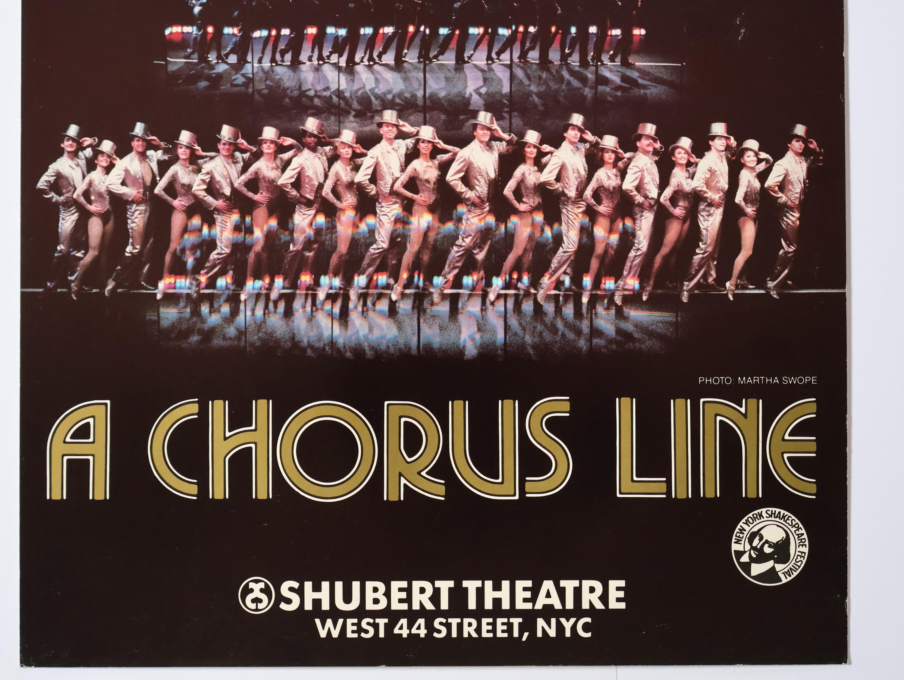 Vintage A Chorus Line Poster Shubert Theater NYC Original Theater