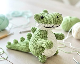 Mini Crocodile Crochet Pattern Alligator Amigurumi Pattern PDF Digital Download Pocket Plush Keychain Toy Stuffed Animal