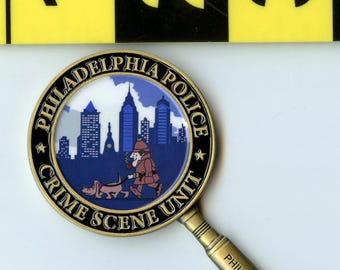 Philadelphia Police Crime Scene Unit Magnifying Glass Challenge Coin