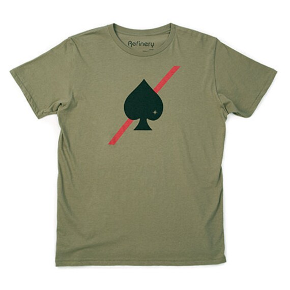 Black Ace Olive Green Graphic Tee Mens 