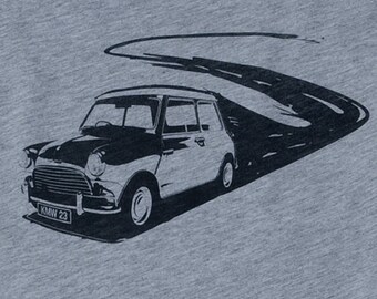 Mini Cooper Vintage Blue Graphic Tee Womens Limited Edition