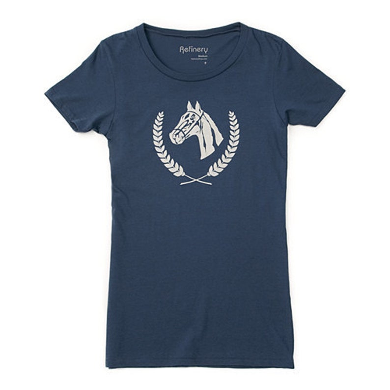 Horse Show Blue Graphic Tee Womens Limited Edition image 2