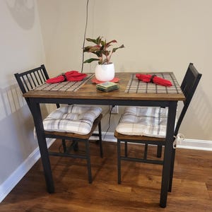 3-Piece Dining Set, Small Kitchen Table with 2 Chairs, Wood Breakfast Nook Furniture