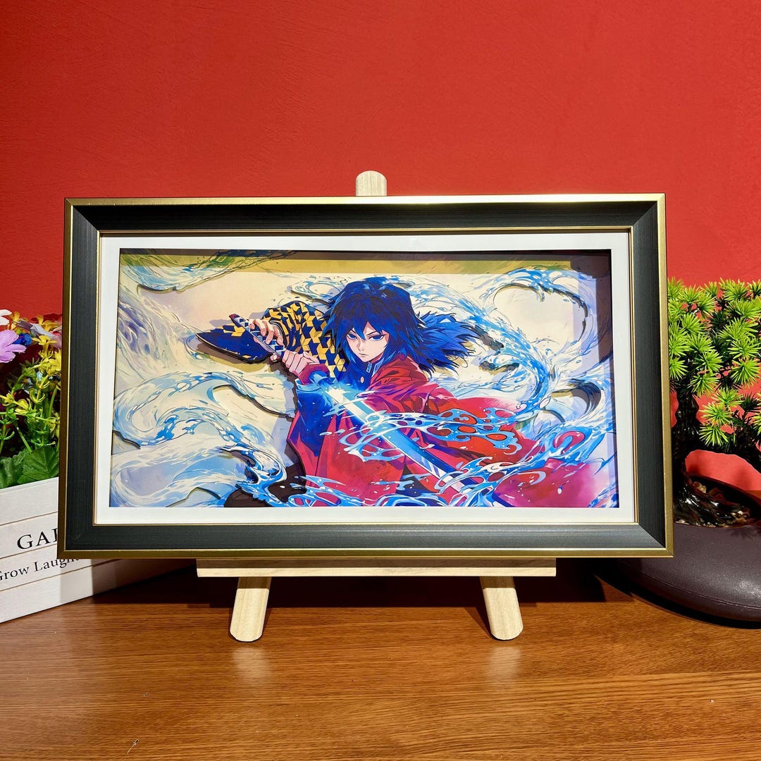 Anime Paper Frame Demon Slayer 3D Paper Craft Frame, Anime Lover Gift, Desktop Decorative ...